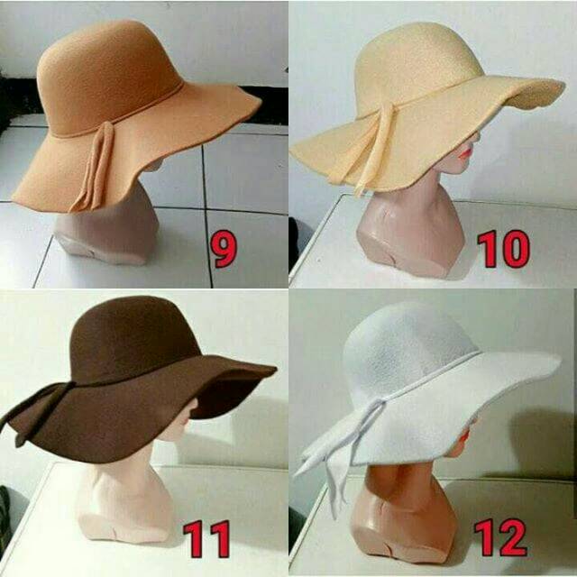 Topi pantai floppy hat topi lebar