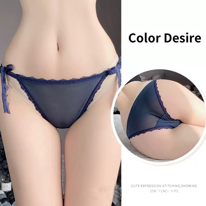 (COD) Celana Dalam Renda Bernapas Tali ultra-tipis Celana Low Waist Cd 3C075