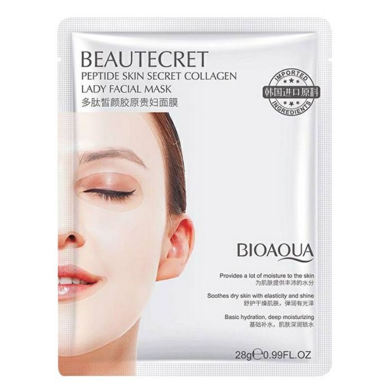 BEAUTECRET BIOAQUA  PEPTIDE SKIN COLAGEN FACE MASK [ BPOM ]