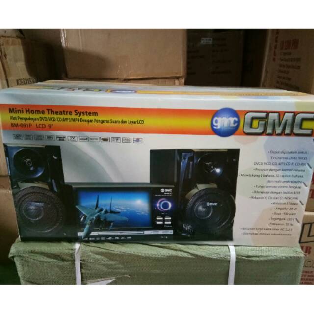 MINI HOME THEATER SISTYM GMC SPEAKER +TV 9" BM-091P.        BARANG BEKAS BERKUALITAS  N SUARA MANTAP