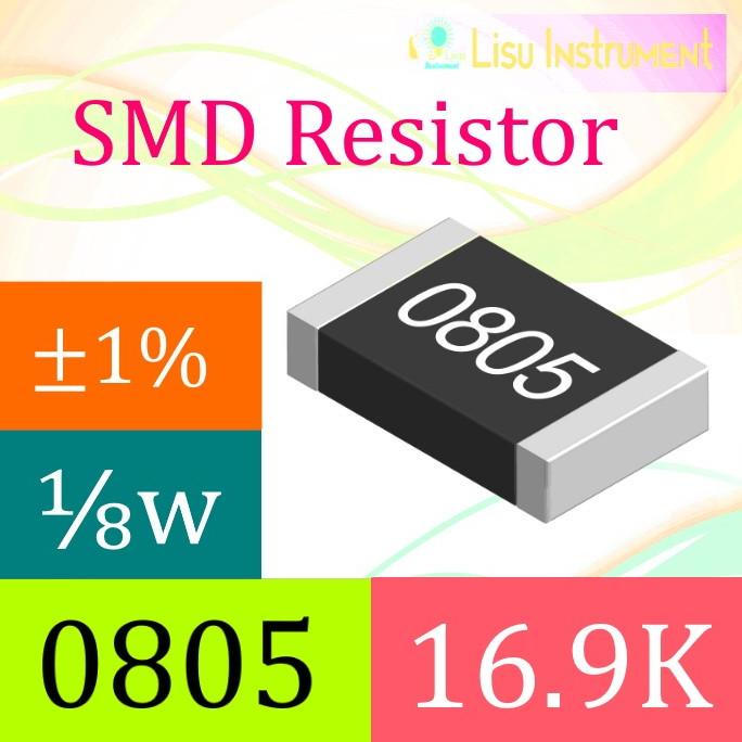 16.9K 0805 1% 0.125W Chip Resistor Surface Mount 1692 16.9 KOhm lisuin90 Kualitas Baik