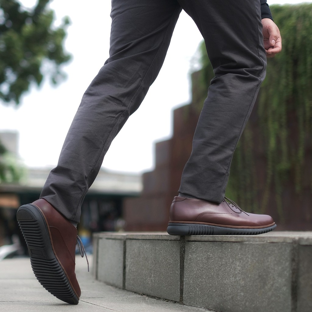 London 2.0 Brown | Sepatu Kulit Vintage Klasik Pria Derby Oxford Original Footwear | FORIND x Kenzios