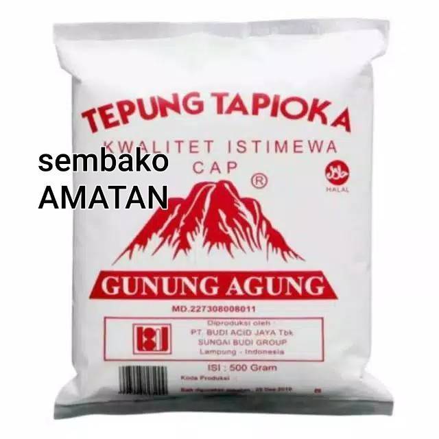 Sagu Gunung Kemasan 500 Gr/tepung Tapioka/sagu Cap Gunung Agung / Tepung Tapioka Cap Gunung Agung