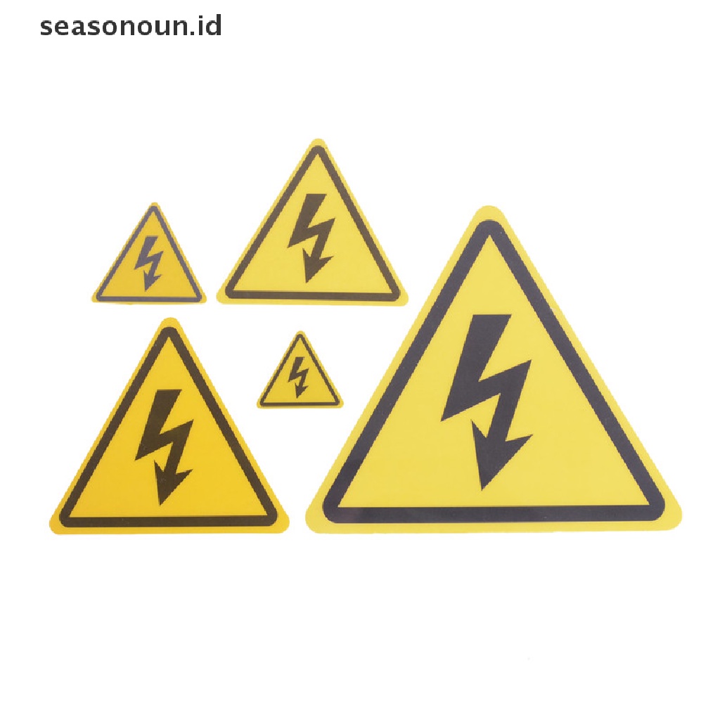 2 Pcs Stiker Label Tanda Peringatan Tegangan Tinggi Untuk Keamanan