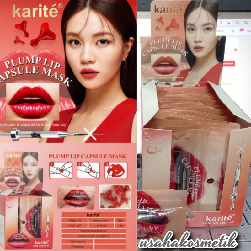 1SET ISI 10PCS LIP TINT PLUM LIP CAPSULE MASK / LIP TINT KARITE  BIBIR BENTUK CAPSULE ISI 10 No. 1097