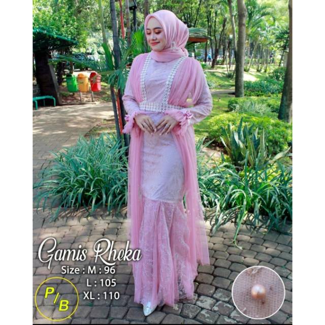 Gamis Tile Mutiara mix Tutu Gamis Pesta