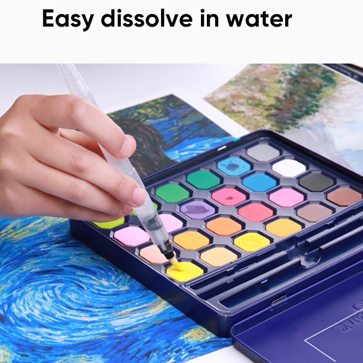 

⸨RoW ♛⸩ Giorgione Solid Watercolor Paint Cat Air 12/18/24/36/48 Warna Free Brush G-900 //Paling diminati