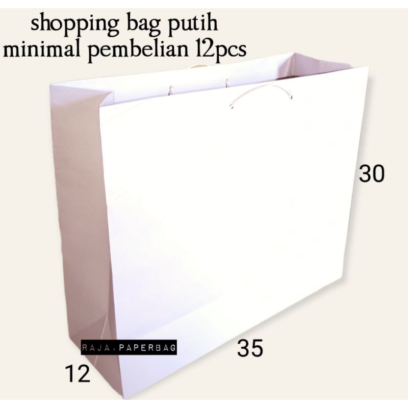 

paper bag P35 L12 T30 paperbag putih sopping bag 35X30 putih tas kertas putih kantong kertas putih goodie bag souvenir tempat kado jumbo