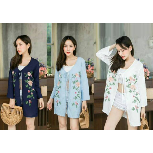 FEMMESHOPA - OUTER WANITA / CARDIGAN MUSLIM / ROMPI KEKINIAN - Cardi flora