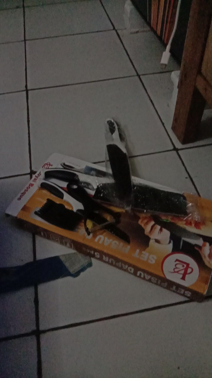 Set Pisau Dapur Isi 5pcs Hitam - Batu Maifan