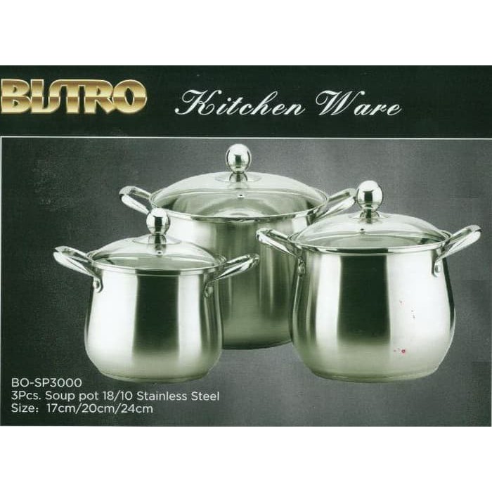 Panci Set  Cookware Set BISTRO BOSP3000 SS Cover Germany Model M817