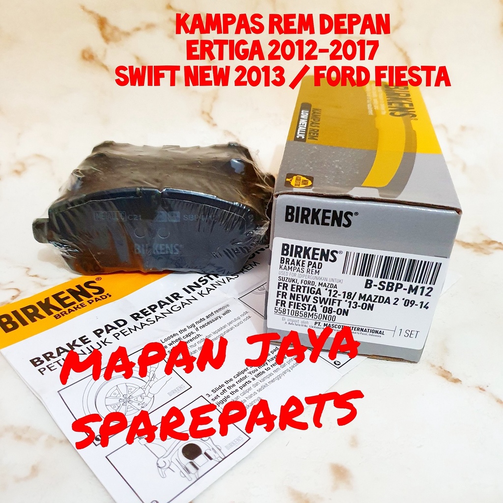 BRAKE PAD BIRKENS - KAMPAS REM DEPAN ERTIGA (2012-2017) / ALL NEW BALENO (2018-2021) / SWIFT 2013 / FORD FIESTA