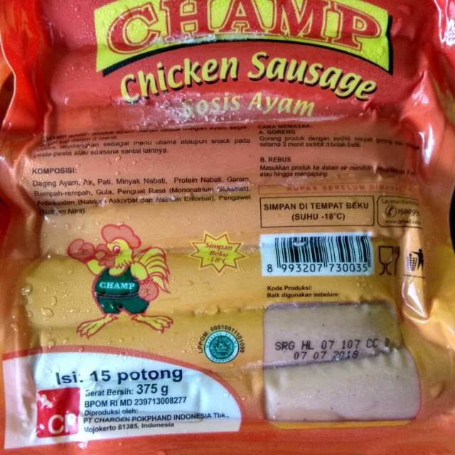 

Sosis Champ Ayam 375 gr