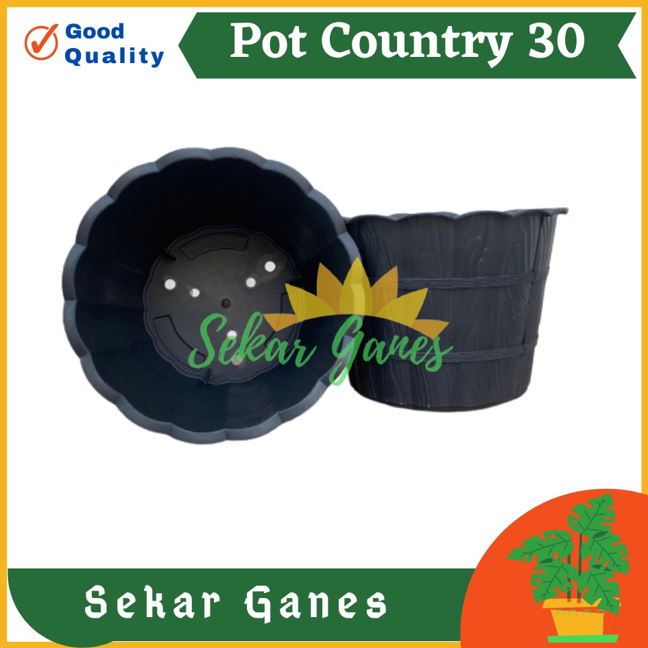 Pot Shallom Country 30 Hitam Pot Motif Gentong Kayu Tebal Cantik Pot Bunga Putih Besar Murah - Pot Motif Bambu Putih SHALLOM COUNTRY 30 pot bunga putih motif gentong kayu tebal cantik