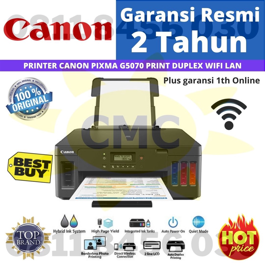 Printer Canon Pixma InkJet G5070 Ink Tank G 5070 Print Only Resmi