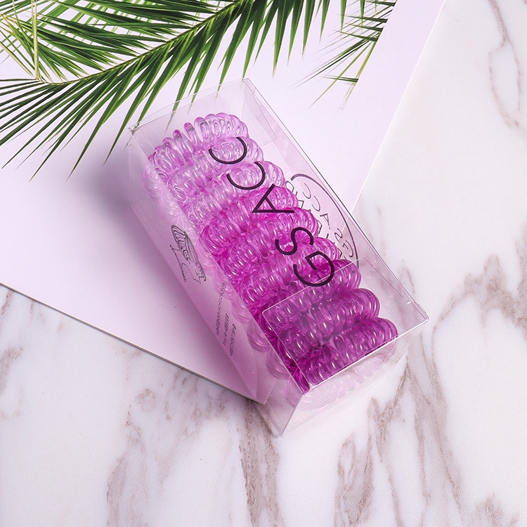 9Pcs Mode Colorful Plastik Ikat Rambut Korea Elastis Karet Gelang Telepon Kabel Kawat Ikatan Rambut Set Gadis Ponytail Aksesoris Rambut-3