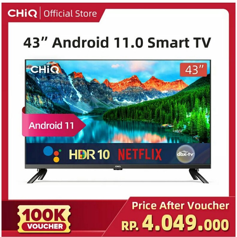 televisi CHIQ 43 inch android 11