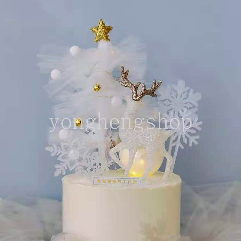 4pcs / set Topper Kue Desain Snowflake Untuk Dekorasi Pesta Pernikahan