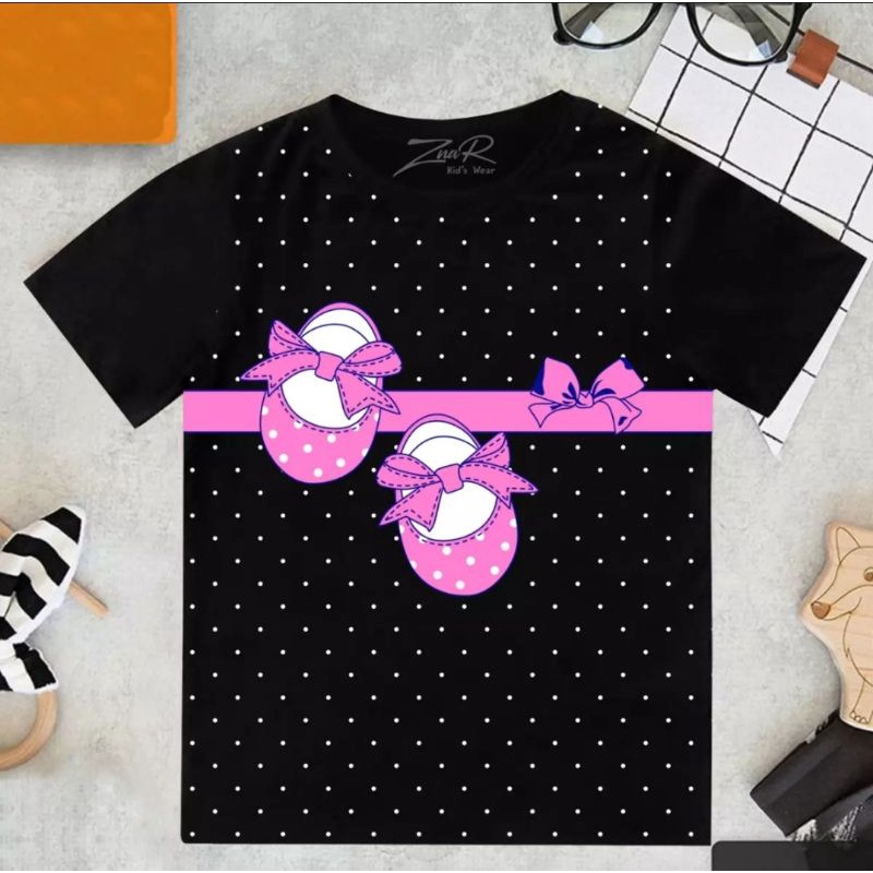 Baju bayi atasan kaos bayi usia 3-9 bulan-19 Hitam sepatu