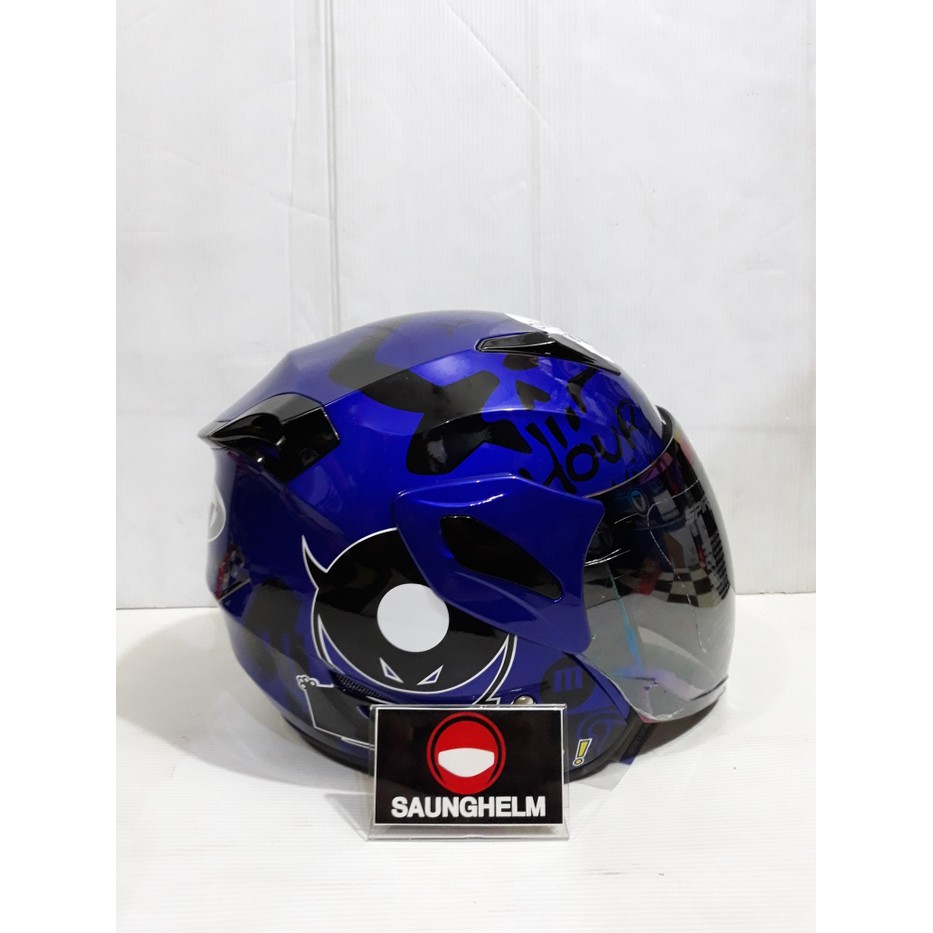 Untuk Anda HELM GM FIGHTER MOTIF SPEAK UP ROYAL BLUE MET