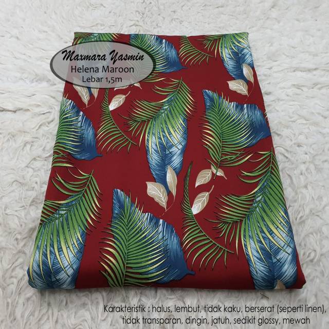 KAIN MAXMARA YASMINE HELENA MAROON (HARGA PER 0,5 METER)