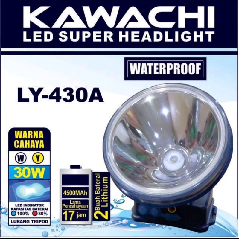 Senter Kepala LED Kawachi LY-430 /Headlamp Kawachi 30Watt