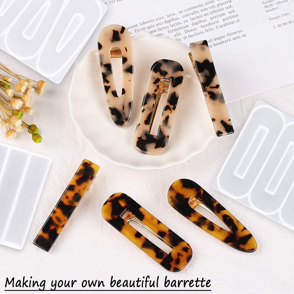 TOP Hair Clip Mold Clay Tool DIY Craft Crystal Drop Glue Hair Pin Making