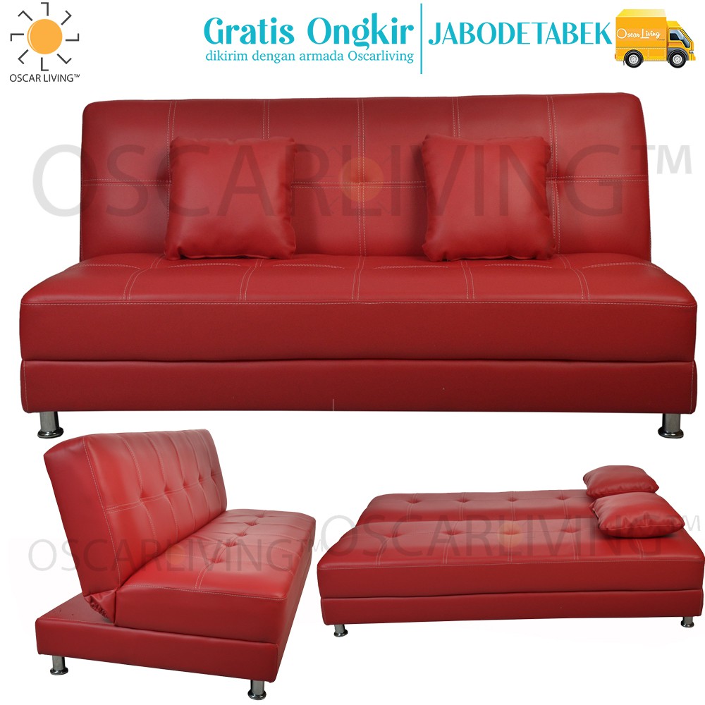 OLC Sofabed Luxio Merah / Sofa Bed Minimalis / Sofa Tidur [Khusus Jabodetabek]
