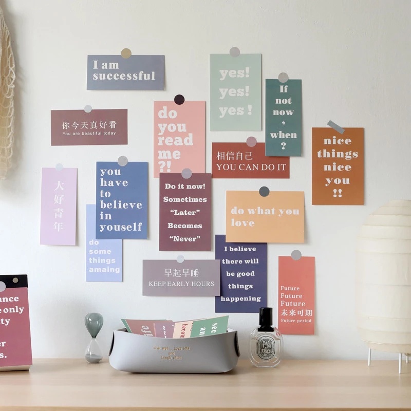 15 Pcs/Set IG Text Inspirational Decorative Card