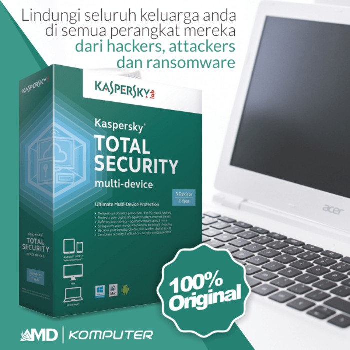 Kaspersky Total Security / Pure Latest Version 3 Pc 1 Tahun original