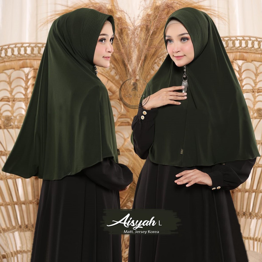 JILBAB INSTAN TERBARU HIJAB BERGO JERSEY AISYAH SIZE L KERUDUNG TERMURAH SAFA HIJAB