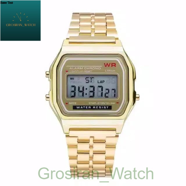 Jam Tangan Wanita Digital Kotak Rantai Model Casio [G_W]