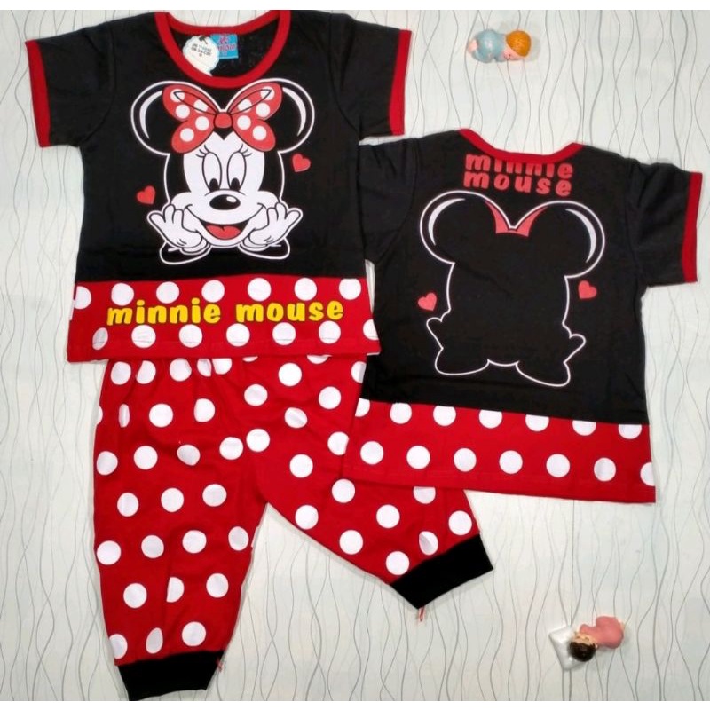 setelan baju anak perempuan ,baju Mickey mouse