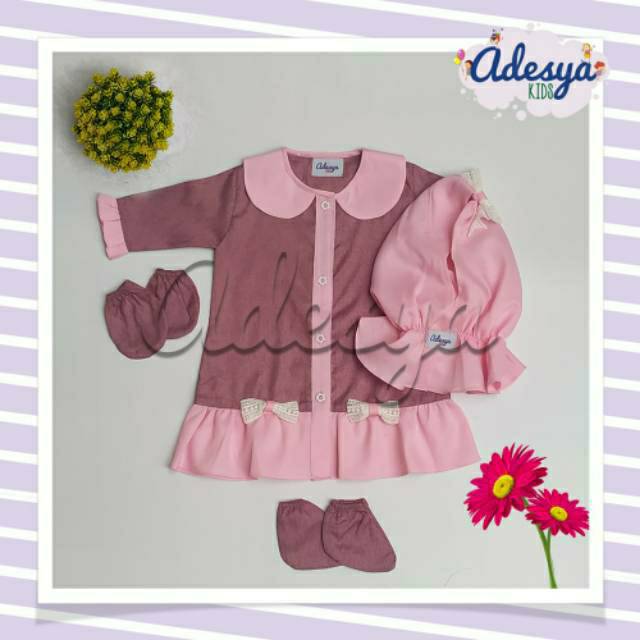 Baju bayi perempuan gamis bayi newborn Aysa gamis Akikah Baju bayi perempuan gamis bayi newborn Aysa gamis Akikah