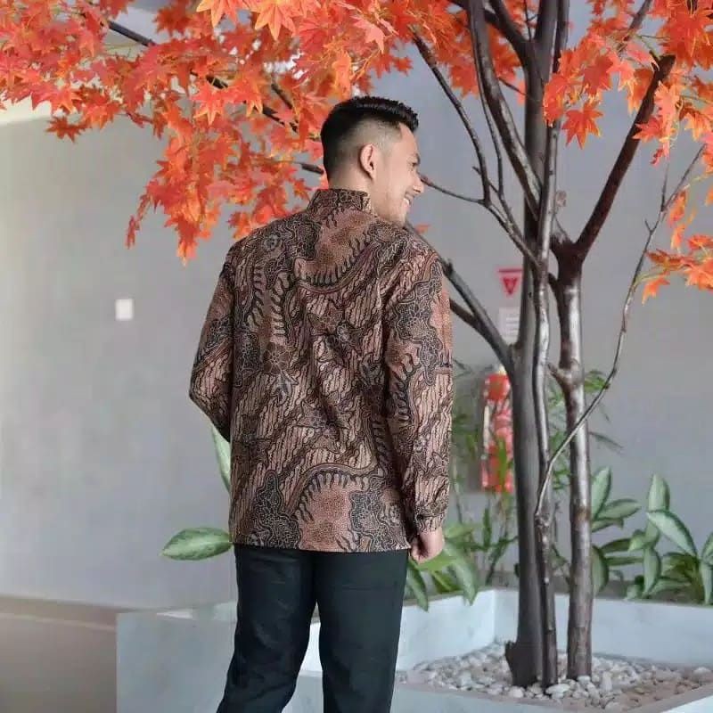 KEMEJA BATIK PREMIUM LENGAN PANJANG BATIK EXCLUSIVE FULLFURING A01 KATUN HALUS SRGENAN