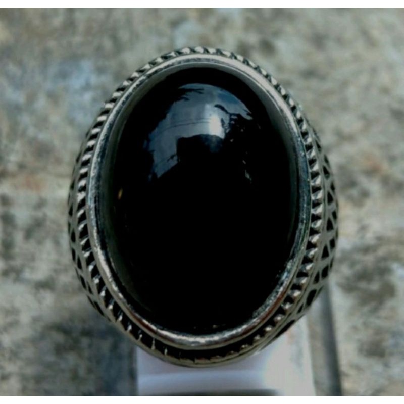 Batu Cincin Kecubung Wulung Hitam Tembus Cahaya