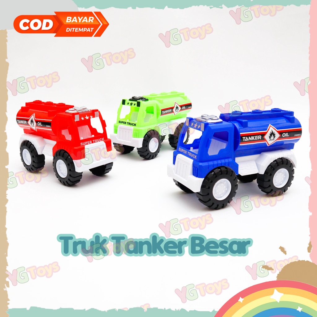 YGtoys Mainan Truk Mobil Tangki Bensin Minyak Tanker Truck Pertamina Shell Mainan Mobil Mobilan