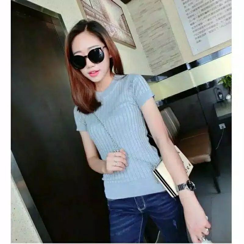 Daleman rajut inner Topline Sweater Rajut Wanita tangan Pendek