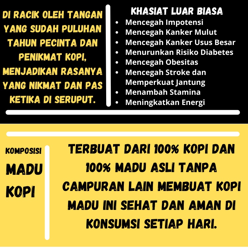 Rindu Madu | Kopi + Madu Asli | kopi tanpa gula | obat kuat diet impotensi alami | obat kanker alami-1