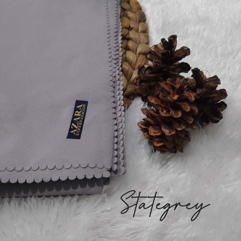 HIJAB AZARA VOAL LASERCUT, VOAL AZARA, JILBAB SEGI EMPAT AZARA VOAL LC, AZARA VOAL JAPAN LC-Stategrey