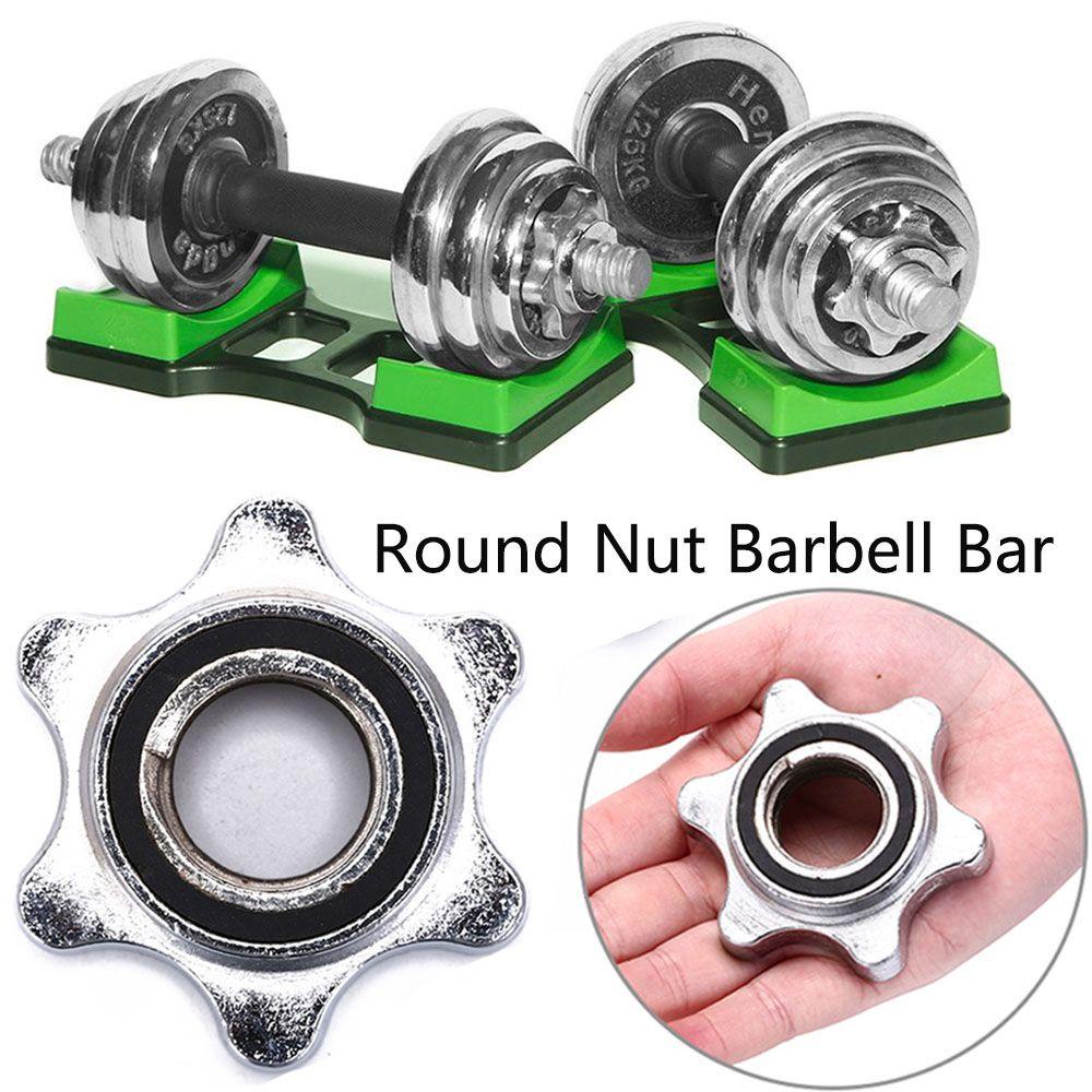 Lanfy Dumbell Nut Standar Baja Solid Klem Dumbell Spin-lock Angkat Berat Aksesoris Tetap Dumbbell Hexagon Nut