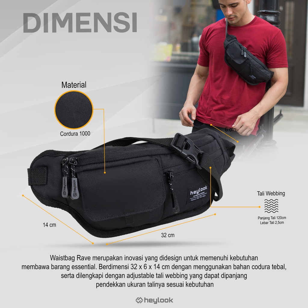 Tas Waistbag Tas Dada Tas Waist Bag Pria Wanita Tas Selempang Pinggang Pria Tas Pinggang Pria Keren Premium