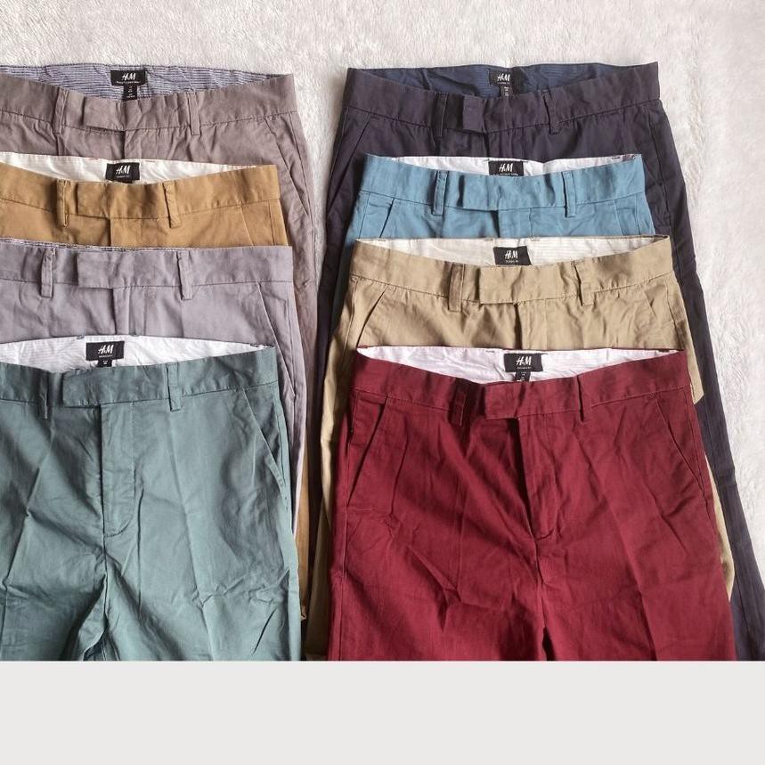 ℮ HM Cotton Twill Trousers - Skinny Highwaist - Celana Panjang Katun Wanita - Celana Bahan ❆
