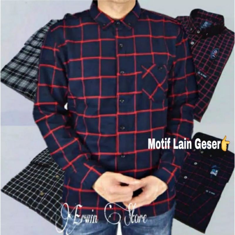  Kemeja  Flanel Impor Pria  Distro  Flannel Lengan Panjang 