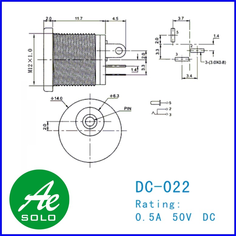 Soket Socket Female Power DC Bulat 5.5x2.1 dengan Cover Waterproof