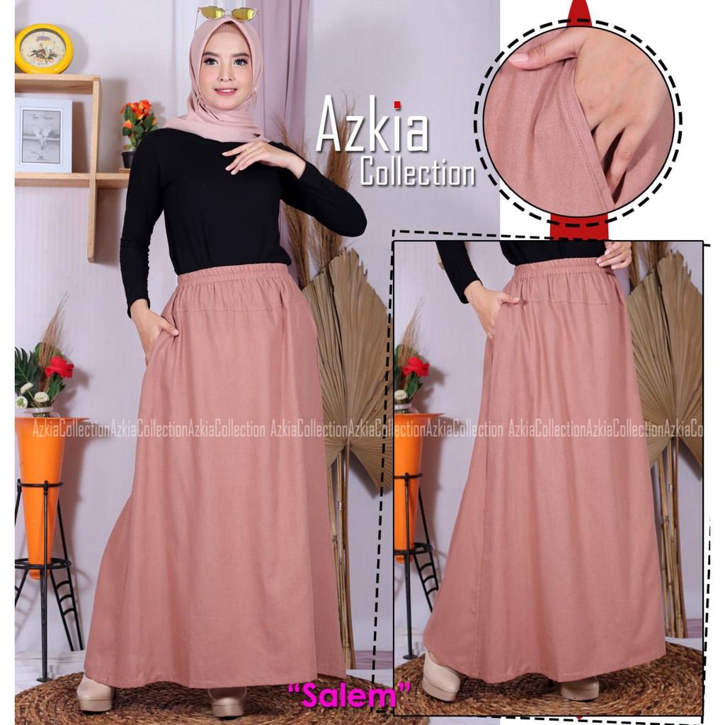 Rok Panjang Katun Linen Rami
