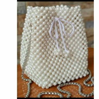 Tas Selempang mutiara Tas Handmade Mutiara Bucket Bag Pearl Tas Serut Tas Selempang wanita Mutiara