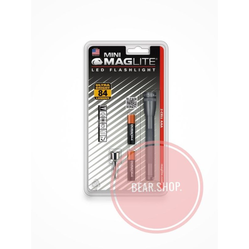 Maglite Senter Led Mini Mag Hangpack Aaa Sp32016 - Merah Biru & Abu Abu