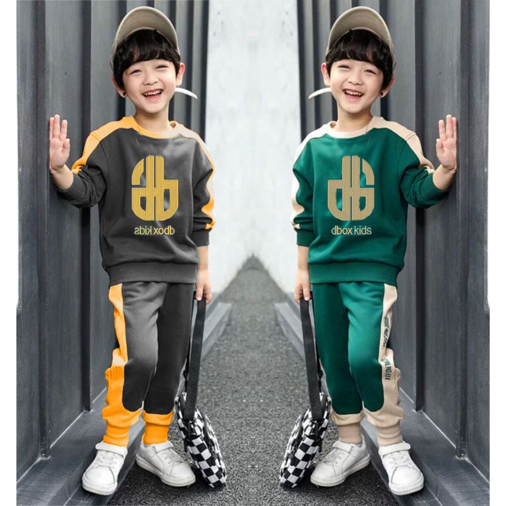SETELAN SWEATER ANAK LAKI LAKI DAN PEREMPUAN SETELAN SWEATER DB KOMBI BORDIR 1-5 TAHUN