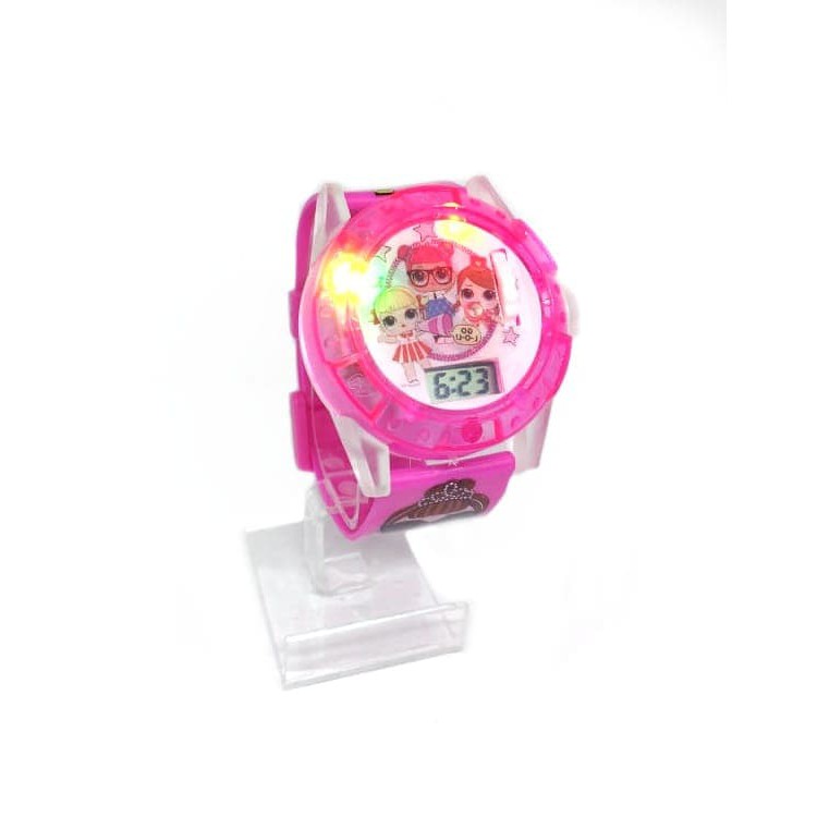 Super Sale! JAM TANGAN ANAK PEREMPUAN LOL PROYEKTOR LAMPU HOLOGRAM DIGITAL MUSIK